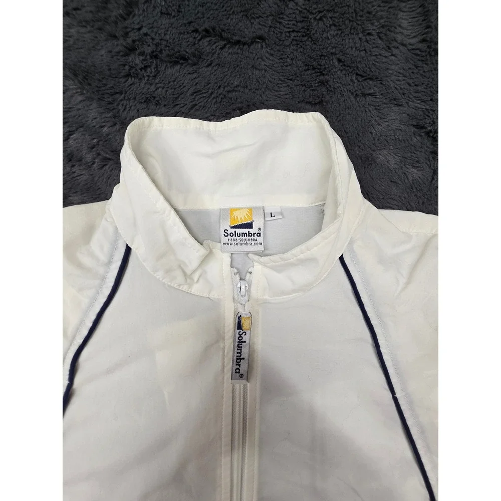 Solumbra Sun Protective Quarter Zip Pullover Windbreaker White Mens Large